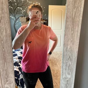 PINK Pink to Coral Ombré Tee